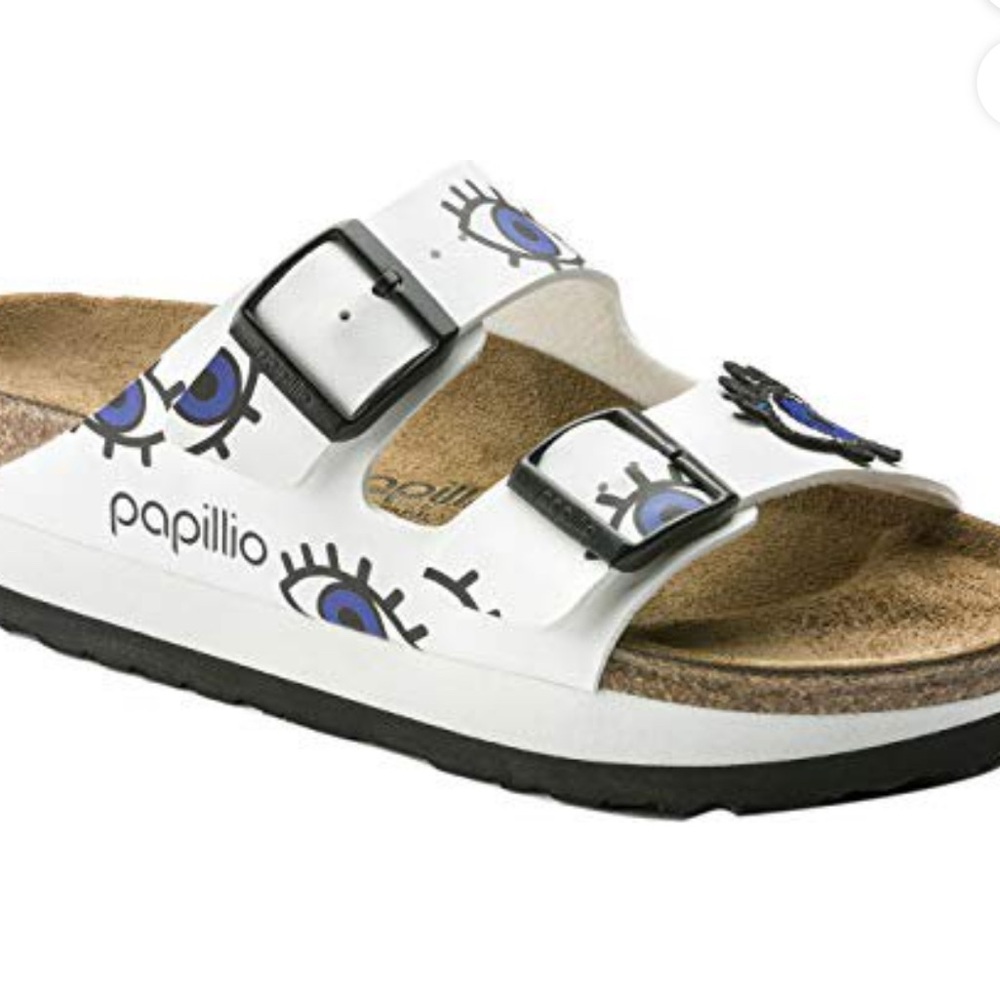 Birkenstock Arizona Papillio Platform Sandal Eyes White M10/W12 NEW!